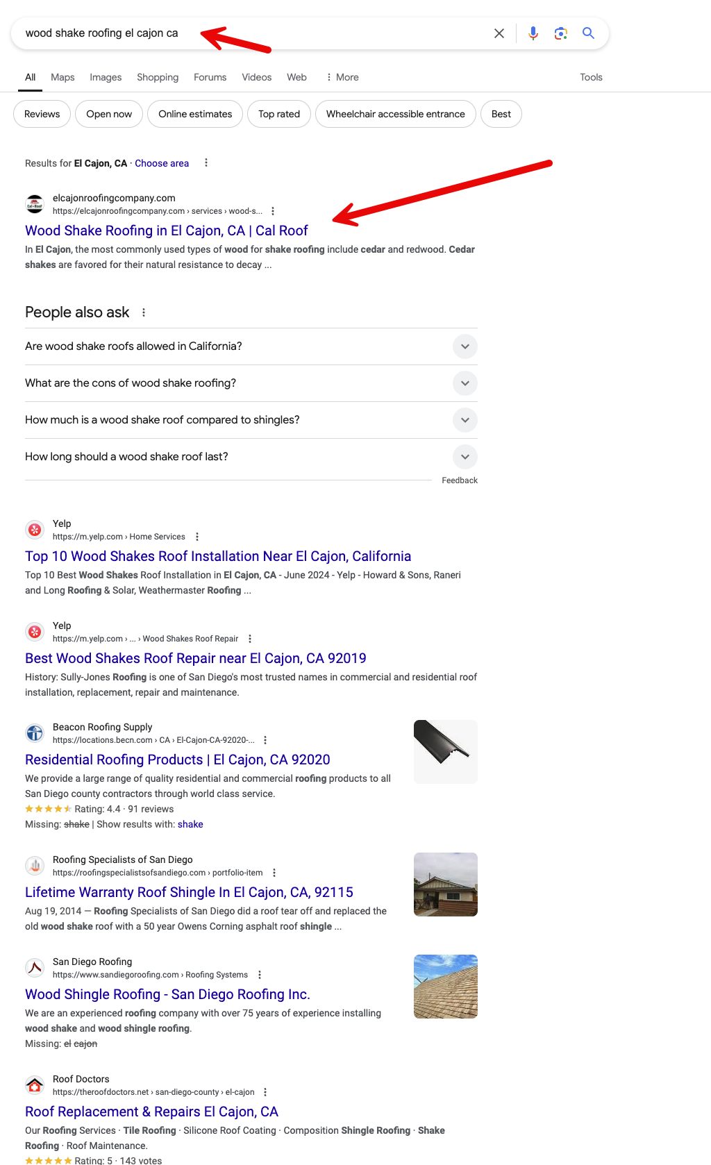 Result 3 for El Cajon Roofing Company